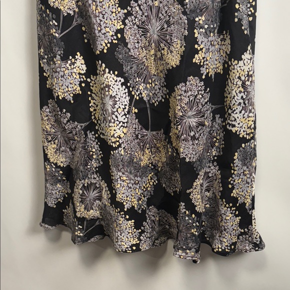Talbots Asymmetrical Skirt in Black and Gold Floral - Linen & Silk - Picture 7 of 14